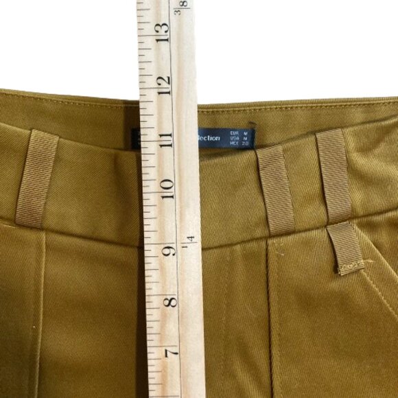 Zara SALE! High Waisted Wide Cropped Pants Mustard Color Red Stripes, sz. Medium - Picture 11 of 14